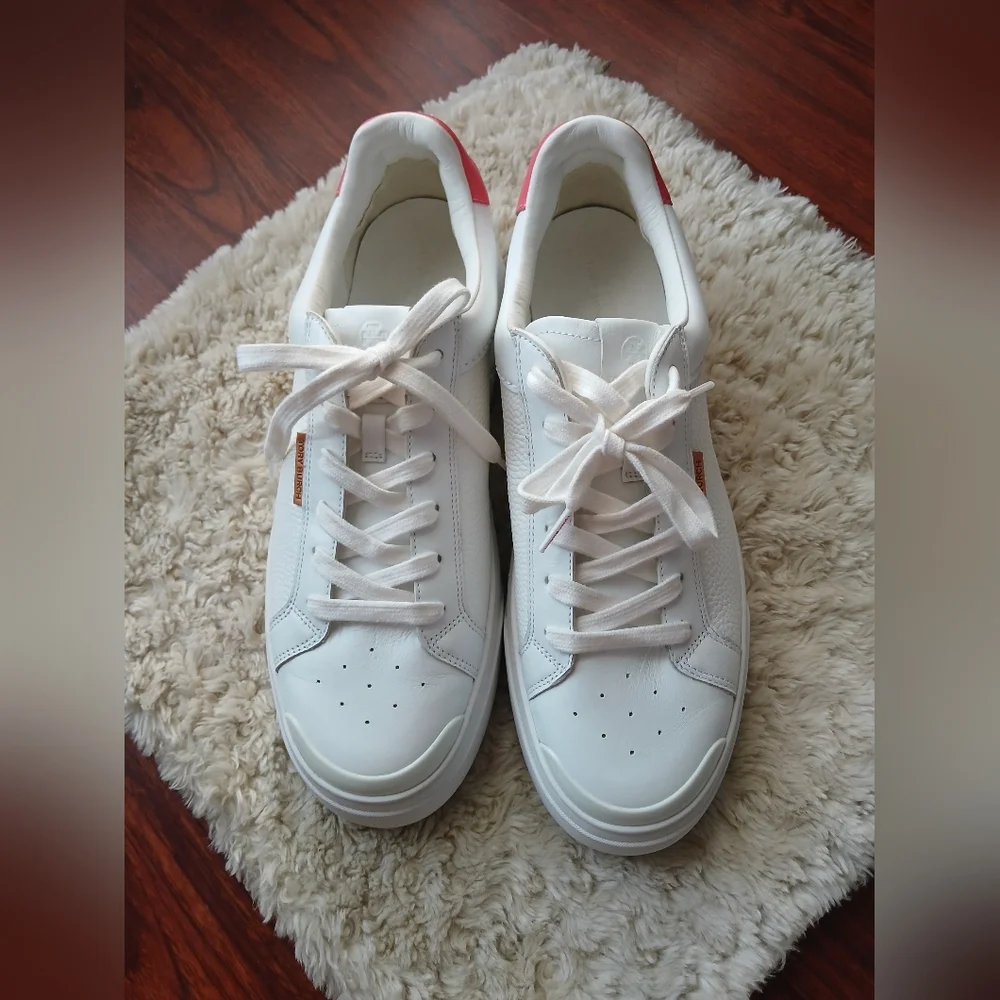 💎 Tory Burch Women's Ladybug Leather White Sneakers